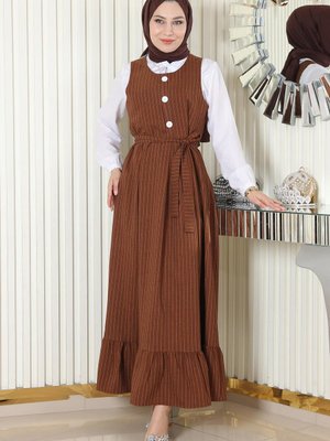 Taba Eteği Pileli Kemerli Jile Takım