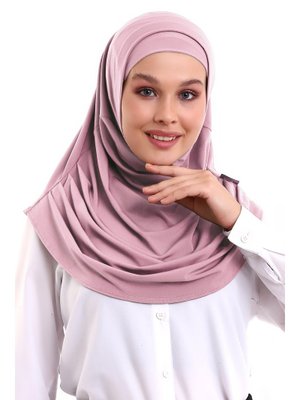 Yetişkin Boneli Hazır Pratik Eşarp Pembe