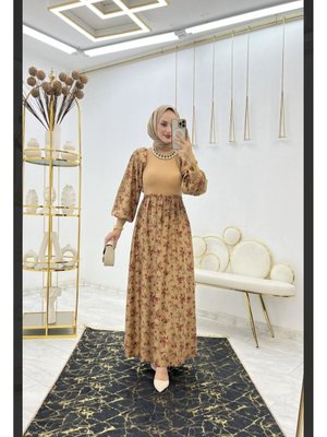 Çıtır Desen Triko Kombin Süet Elbise Çıtır Desen Triko Kombin Süet Elbise