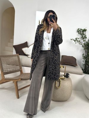 Kahve Tüylü Kaşe Efekt Astarsız Kaban