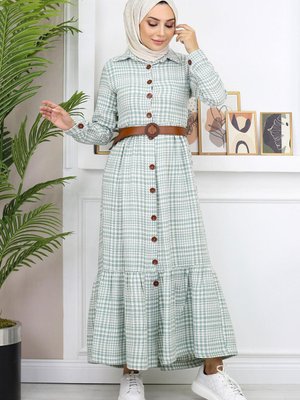 Mint Düğme Detaylı Şanel Elbise Mint Düğme Detaylı Şanel Elbise