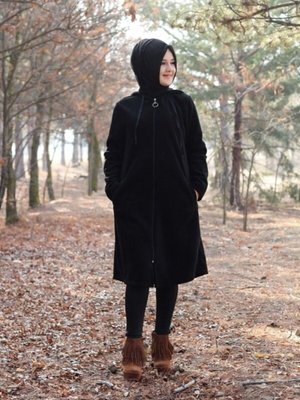 Büyük Beden Kapüşonlu Fermuarlı Polar Kap Siyah Büyük Beden Kapüşonlu Fermuarlı Polar Kap Siyah