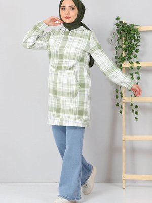 Yeşil Kanguru Cepli Polar Sweatshirt Yeşil Kanguru Cepli Polar Sweatshirt