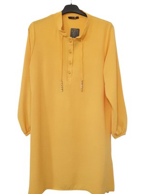 Büyük Beden Hakim Yaka Zincir İp Detaylı Tunik Büyük Beden Hakim Yaka Zincir İp Detaylı Tunik