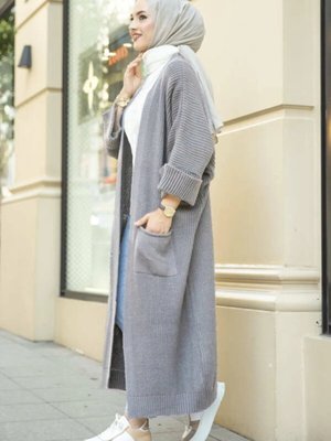 Triko Hırka Gri Cm Bedene Kadar