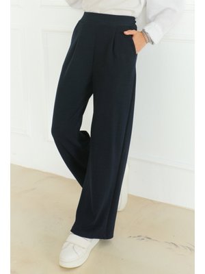 Lacivert Cepli Bol Paça Pantolon