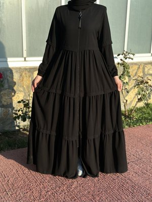 Üç Kat Büzgülü Ferace