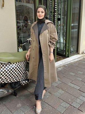 Rudy İki Renkli Trençkot Haki Rudy İki Renkli Trençkot Haki