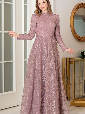 Nilda Abiye Elbise Gül Kurusu