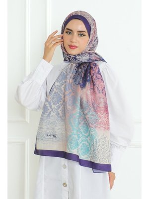 Mor Zena Desenli Soft Şal Mor Zena Desenli Soft Şal