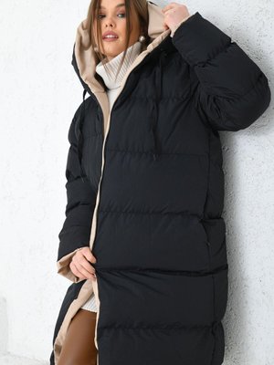 Siyah Çift Taraflı Uzun Mont Siyah Çift Taraflı Uzun Mont