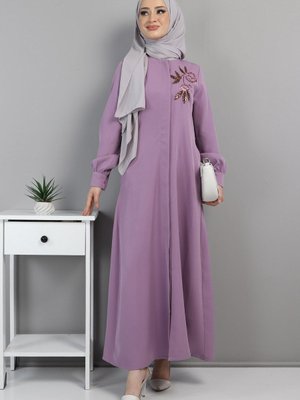 Lila Nakışlı Ferace