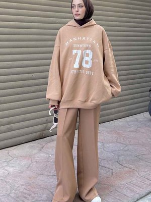 Manhattan Baskılı İplik Sweatshirt