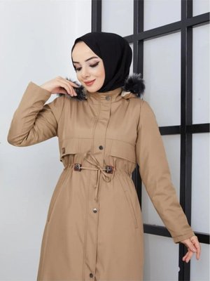 Water Prof Siyah İçi Kürklü Kışlık Battal Mevsimlik Mont & Kaban