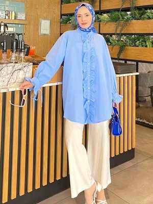 Oversize Flores Fırfırlı Tunik