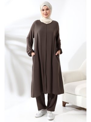 Sütlü Kahve Hac Ve Umre Kıyafeti İkili Takım