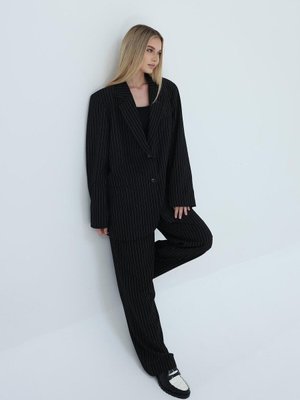 Siyah Çizgili Palazzo Pantolon