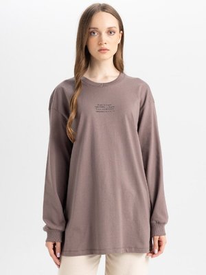 Regular Fit Baskılı Uzun Kollu Tişört Tunik D0391ax24au