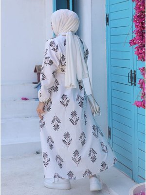 Desenli Tesettür Elbise Desenli Tesettür Elbise