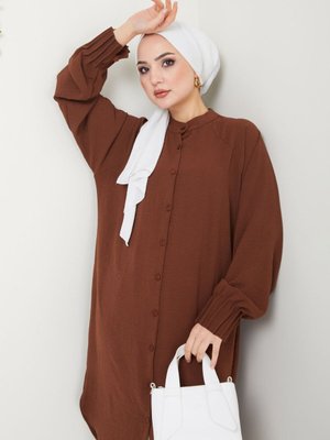 Kahverengi Ayrobin Nervürlü Tunik Kahverengi Ayrobin Nervürlü Tunik
