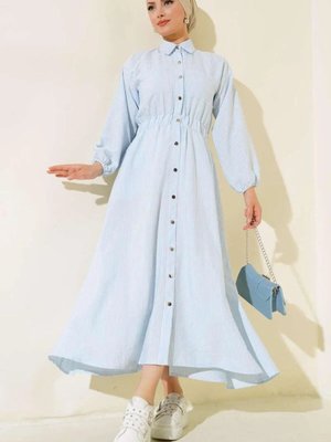 Mavi Metal Düğmeli Spor Elbise Mavi Metal Düğmeli Spor Elbise