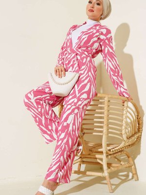 Kiremit Desenli Bürümcük Kimono Takım