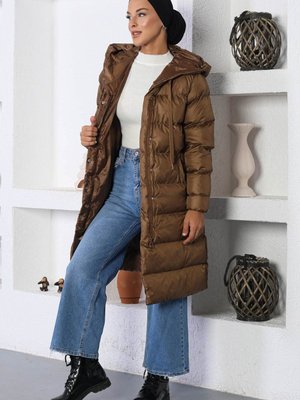 Taba Kapüşonlu Şişme Mont