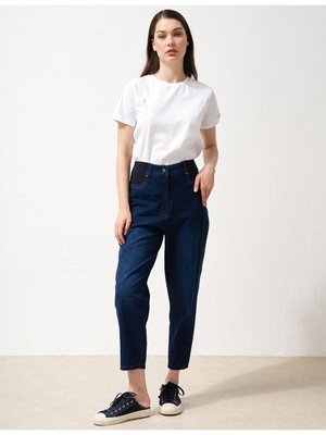 Havuç Kesim Denim Pantolon Lacivert