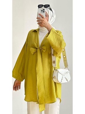 Yağ Yeşili Kimono Tunik