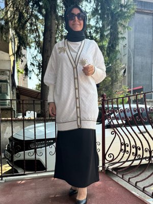 Triko Hırka Beyaz Triko Hırka Beyaz