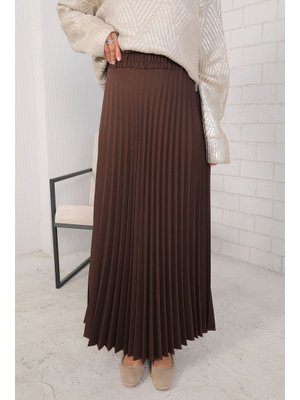 Kahverengi Piliseli Etek