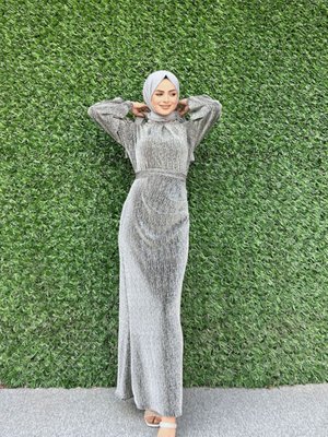 Seçil Simli Abiye Elbise