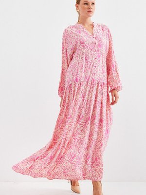 Otantik Desenli Elbise A. Pembe Otantik Desenli Elbise A. Pembe