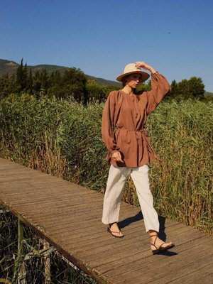 Manuka X Defacto Straight Fit Keten Pantolon D4388ax24hs