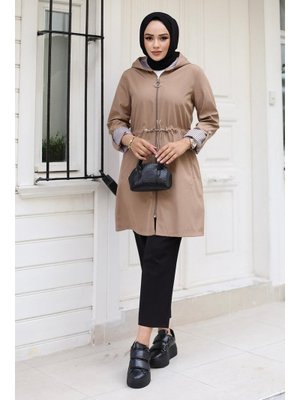 Bej Tünel Detaylı Bondit Kap Bej Tünel Detaylı Bondit Kap