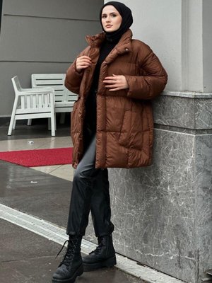 Eva Şişme Mont Kahverengi