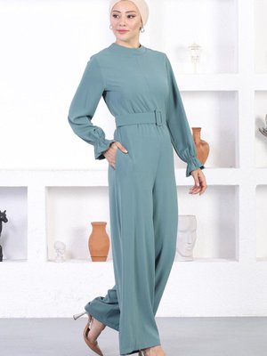 Mint Kemerli Tulum Elbise