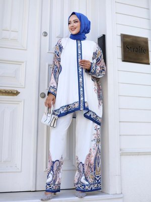 Desenli Alt Üst Gömlek Pantolon Takım