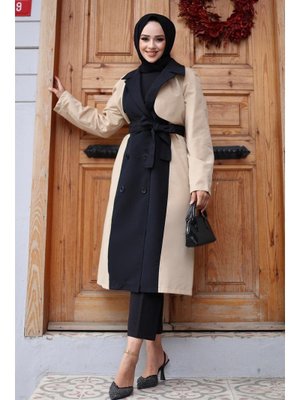 Bej Önü Garnili Trençkot Bej Önü Garnili Trençkot