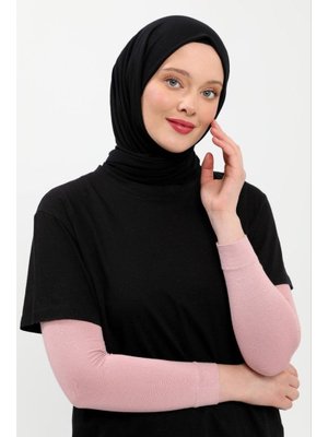 Düz Dikişsiz Pratik Likralı Penye Namaz Kolluğu Pembe