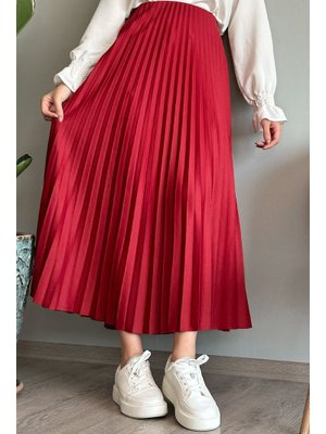 Piliseli Bordo Etek Piliseli Bordo Etek