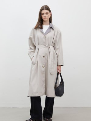 Mılano Oversıze Trençhkot Açık Gri Mılano Oversıze Trençhkot Açık Gri
