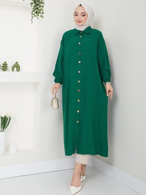 Zümrüt Yırtmaçlı Viskon Tunik Zümrüt Yırtmaçlı Viskon Tunik