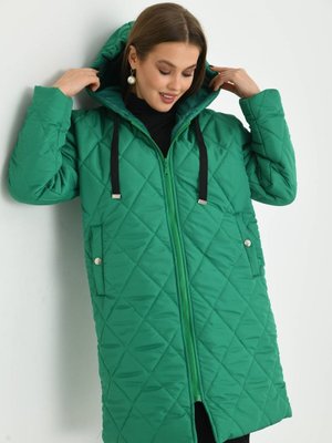 Yeşil Kapitone Baklava Desen Uzun Mont Yeşil Kapitone Baklava Desen Uzun Mont