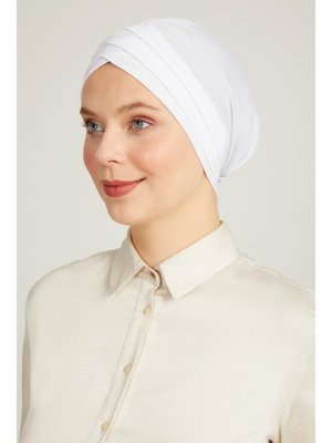 Çapraz Bantlı Çift Taraflı Bone Beyaz