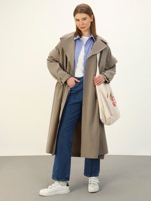 Kolları Çıkabilen Yelek Trençkot Vizon Refka Kolları Çıkabilen Yelek Trençkot Vizon Refka