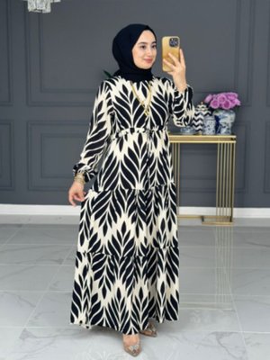 Yaprak Desenli Elbise