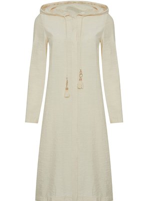 Kapüşonlu Kare Dokulu Kumaş Kap Kapüşonlu Kare Dokulu Kumaş Kap