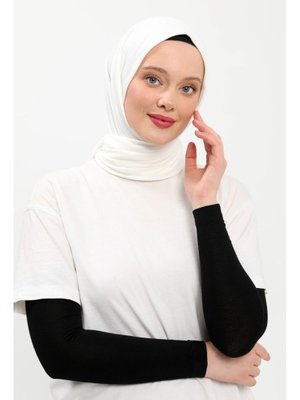 Düz Dikişsiz Pratik Likralı Penye Namaz Kolluğu Siyah