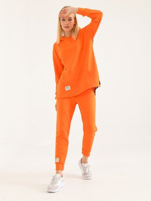 Turuncu Sırt Baskı Detay Kapüşonlu Sweat Takım Turuncu Sırt Baskı Detay Kapüşonlu Sweat Takım
